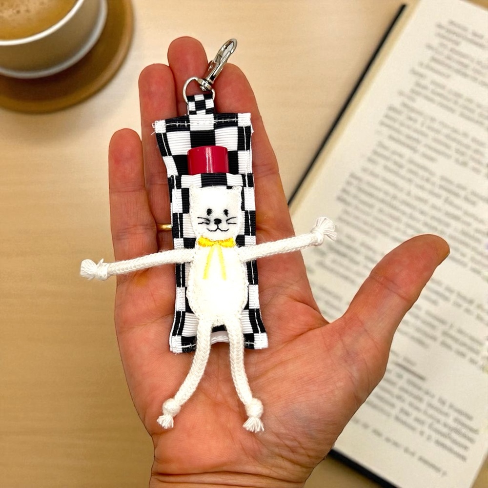 Cat Handmade keychains chapstick holder for Kids